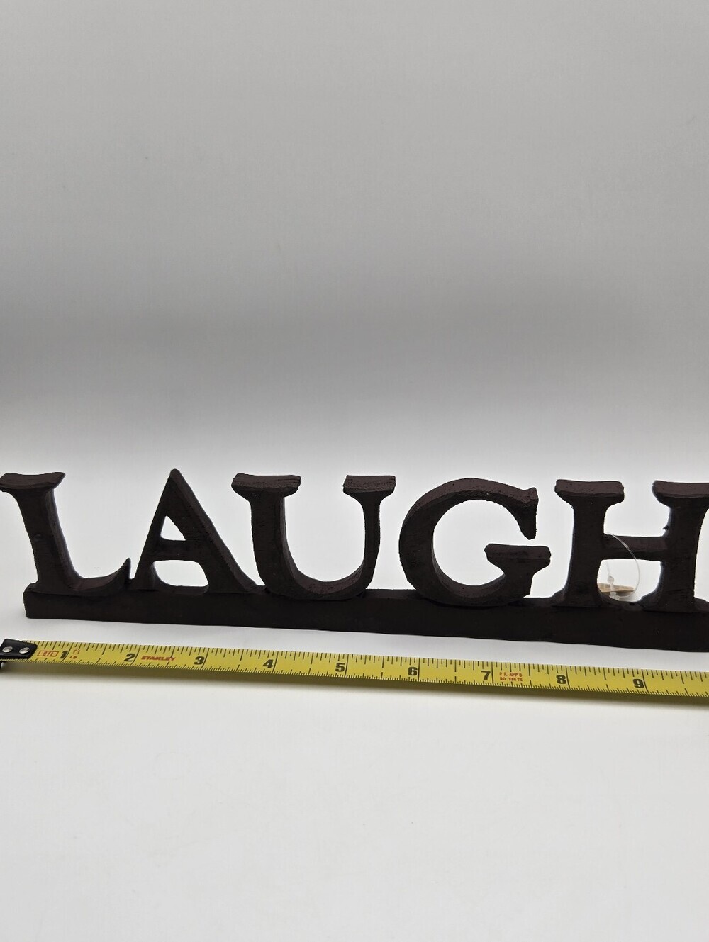 Laugh Sign Resin Cherrywood Color Rustic Faux Wood Fall Decor Farmhouse Gift